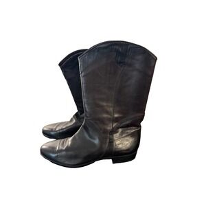 Lorenzo Banfi Men's 11.5 M Boot Black Leather Round Toe Mid Calf Cowbody Western